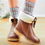Dames leren enkelboots - stijlvolle, warme winter schoenen