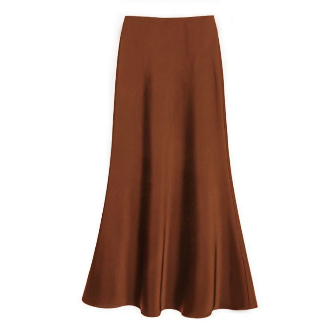 Dames satin maxi rok - elegante a-lijn stijl voor luxe avonden