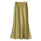 Dames satin maxi rok - elegante a-lijn stijl voor luxe avonden
