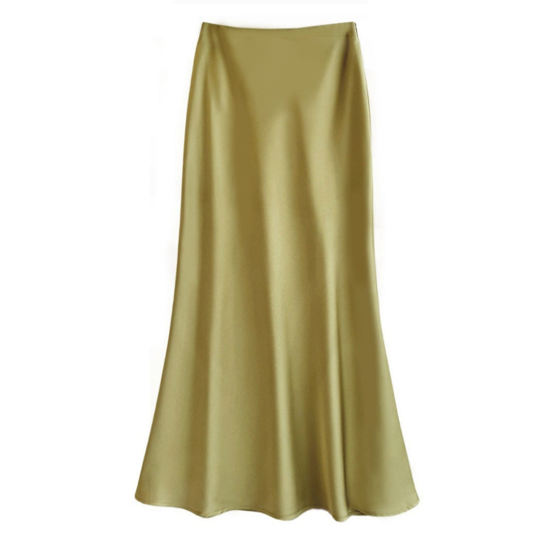 Dames satin maxi rok - elegante a-lijn stijl voor luxe avonden