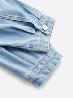 Denim jumpsuit met klepzakken - stijlvolle blauwe dames overall