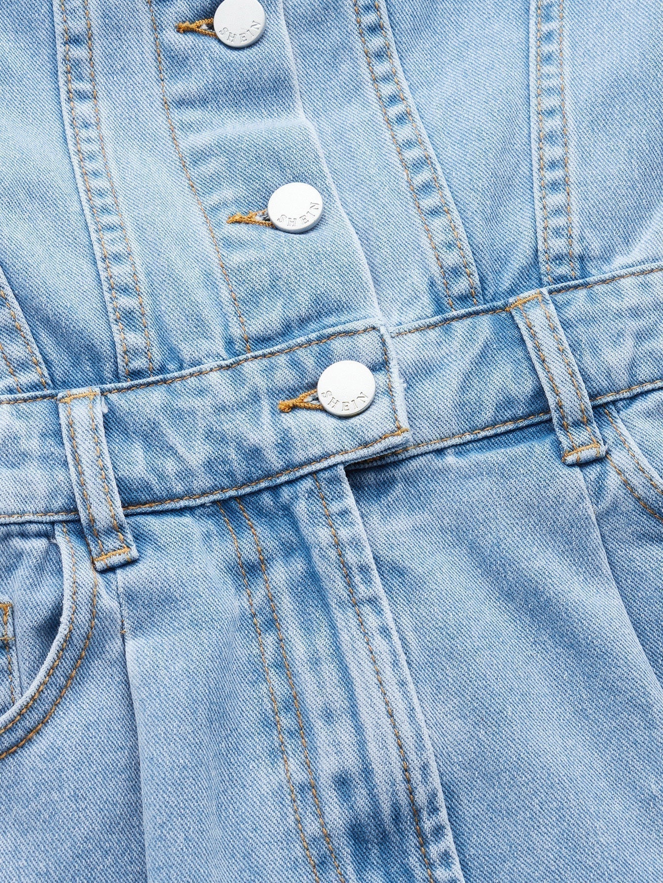 Denim jumpsuit met klepzakken - stijlvolle blauwe dames overall