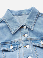 Denim jumpsuit met klepzakken - stijlvolle blauwe dames overall