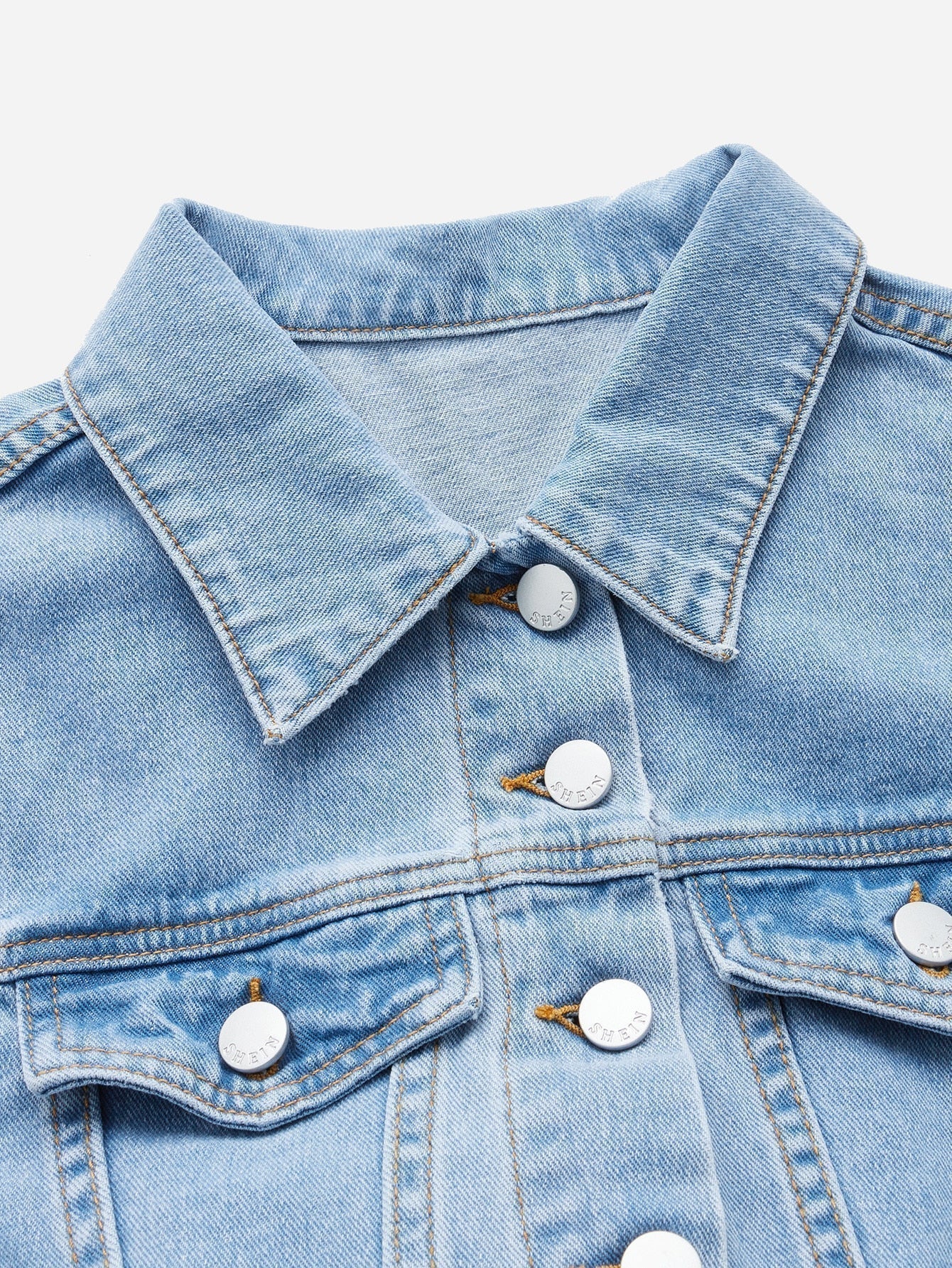 Denim jumpsuit met klepzakken - stijlvolle blauwe dames overall