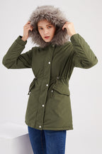 Parka met capuchon en nepfur - warme dames winterjas
