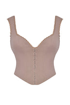 2-delige korsetset met kantafwerking en maxirok - elegante damesoutfit