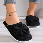 Strik pluche instap sloffen dames – winterse huisschoenen - Bakkermode.nl