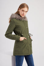Parka met capuchon en nepfur - warme dames winterjas