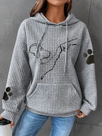 Zachte hoodie dames - warme trui met hondenprint - Bakkermode.nl