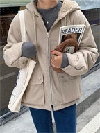 Omkeerbare dames fleece parka - warme winterjas - Bakkermode.nl