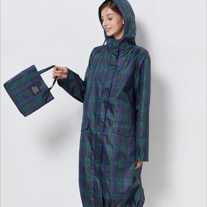 Waterdichte regenjas - lange damesjacket met capuchon