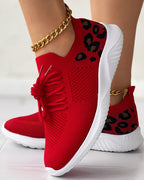 Ademende sneakers - stijlvolle dames trainers met luipaardprint