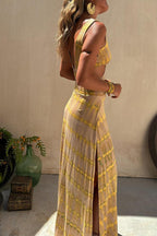 Cut-out maxi jurk - elegante dames zomerjurk