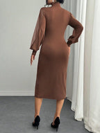 Maxi jurk - elegan ante damesjurk met verfijnde mouwen