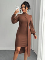 Maxi jurk - elegan ante damesjurk met verfijnde mouwen