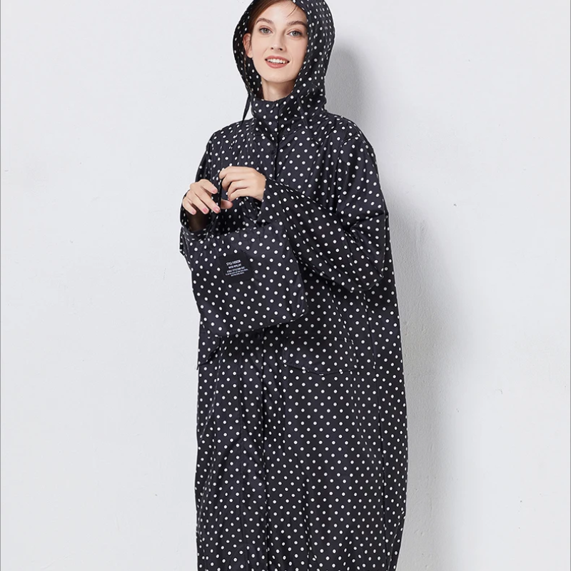 Waterdichte regenjas - lange damesjacket met capuchon