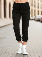 Dames sweatpants in relaxte pasvorm met functionele zakken - dagelijkse casual wear