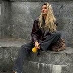 Leren damesjas met revers en rits - casual lange mouwen - Bakkermode.nl