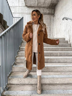 Faux fur trenchcoat - stijlvolle lange damesouterwear