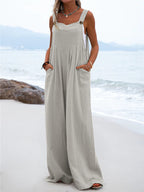 Dames lichte overall relaxed fit strandmode - stijlvolle zomer jumpsuit voor casual uitjes