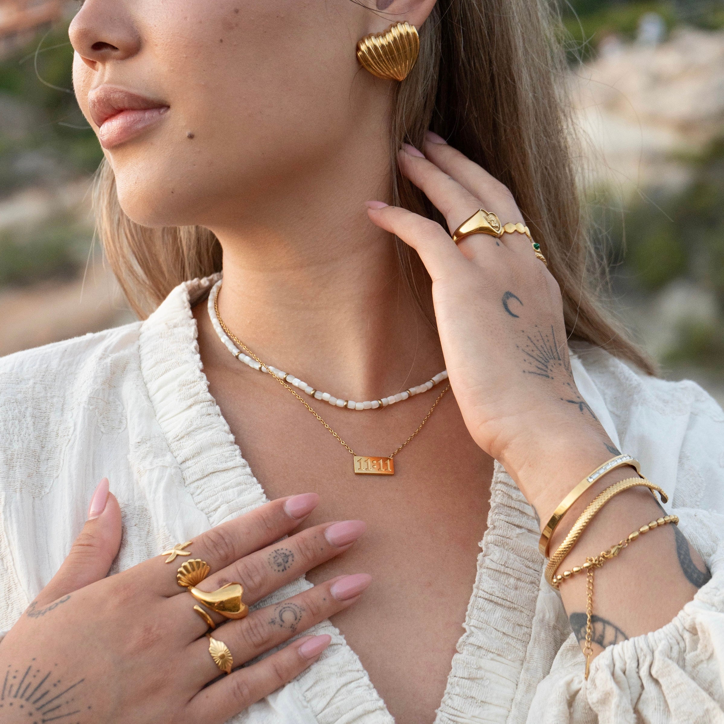 Damesgouden ketting met 11:11 hanger - symbolische en inspirerende sieraden voor vrouwen