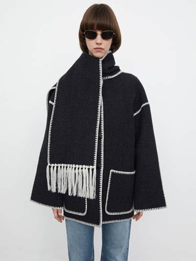 Elegante wollen damesjas - oversized warme winterjas met chique omslagkraag - Bakkermode.nl