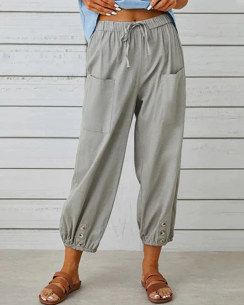 Dames wijde leg broek - zacht stof relaxte pasvorm voor casual dagen