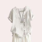 Dames casual blouse - luchtige zomer top met stijlvolle knoopdetails