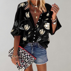 Damesbloes met bloemenprint - lichte zomerblouse met relaxed fit