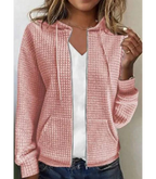 Textured zip-up hoodie - stijlvolle casual jacket voor vrouwen