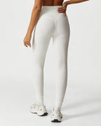 Hoge taille geribbelde sportleggings - damesactivewear voor fitness