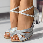 Dames sandalen met een chique strappy ontwerp - verstelbare avond schoenen voor dansen