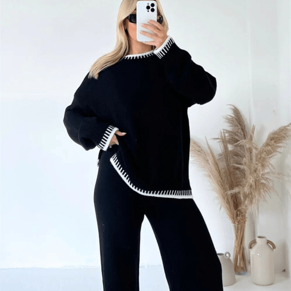 2-delig lounge set - knusse gebreide damesoutfit