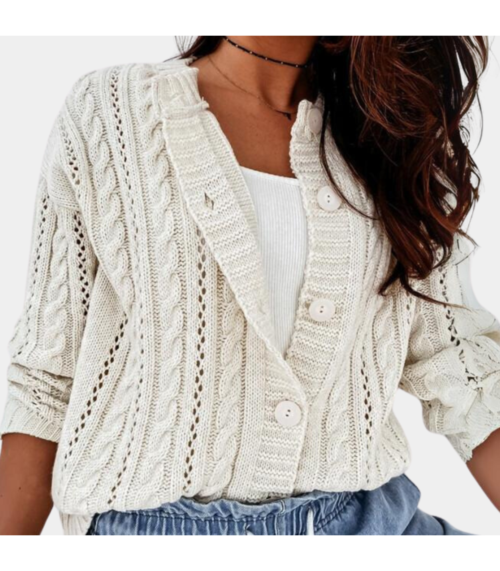 Gebreide cardigan - elegante damesknop-up trui