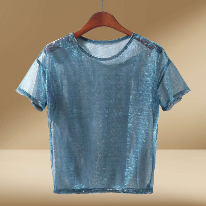 Dames sheer top - lichtgewicht mesh voor casual en avondkleding - chic gelaagd ontwerp voor veelzijdige styling