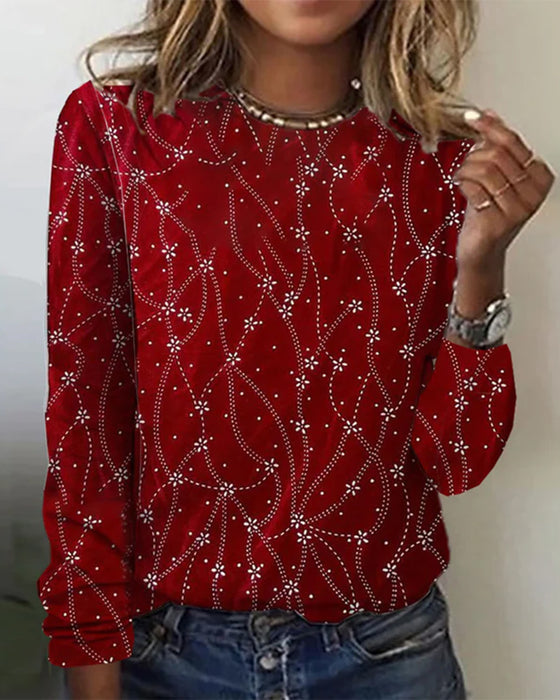 Rode lange mouwen top - chique casual blouse voor dames