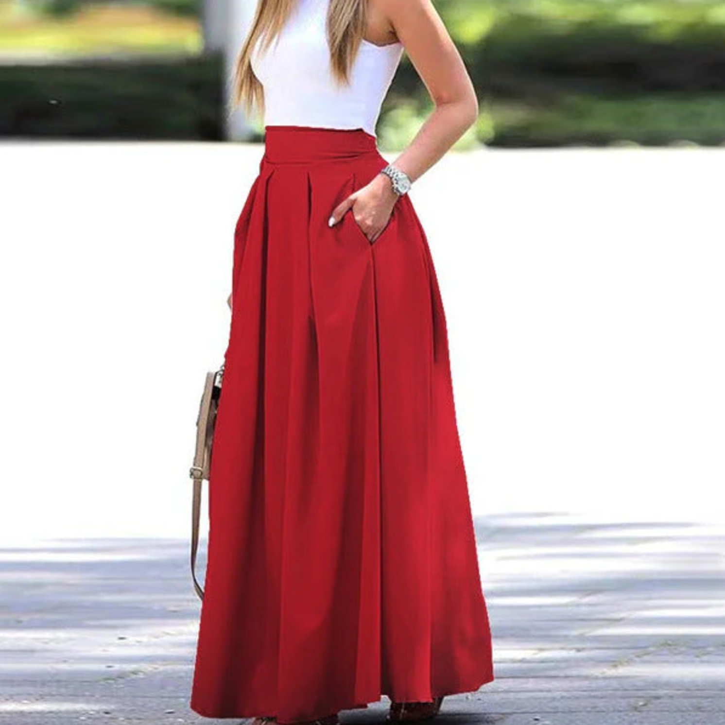 Maxi rok - elegante geplooide damesrok