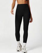 Hoge taille geribbelde sportleggings - damesactivewear voor fitness