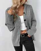 Dames cardigan - oversized gebreide hoodie - Bakkermode.nl