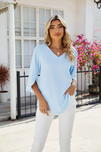 Dames v-hals blouse - casual chique top voor elke dag