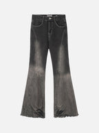 Flared denim jeans - vintage zwarte damesbroeken