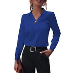 Dames formele blouse - elegante lange mouw kantoor blouse - luchtig topje voor vrouwen
