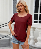 Blouse met pofmouwen - Bakkermode.nl