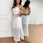 Gehaakte zomerjurk - elegante maxi jurk met uitsparingen