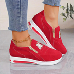 Instap sneakers - dames casual schoeisel met trendy ritsdetail