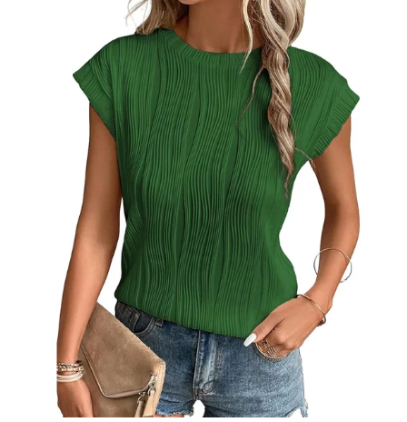 Chique geplooide top - elegante damesblouse