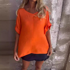 Vrouwen v-hals blouse - luchtige casual top voor de zomer