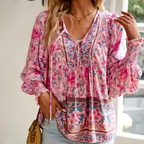 Bloemenprint blouse - elegante, luchtige top voor dames