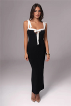 Maxi jurk voor dames met strikdetail - elegante zomeroutfit voor speciale gelegenheden