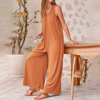 Dames jumpsuit - stijlvolle mouwloze all-in-one outfit voor een ontspannen look